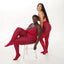 50 Denier Tights: Two models in vibrant red 50 Denier tights posing with confidence, showcasing a bold colour pop and comfortable fit