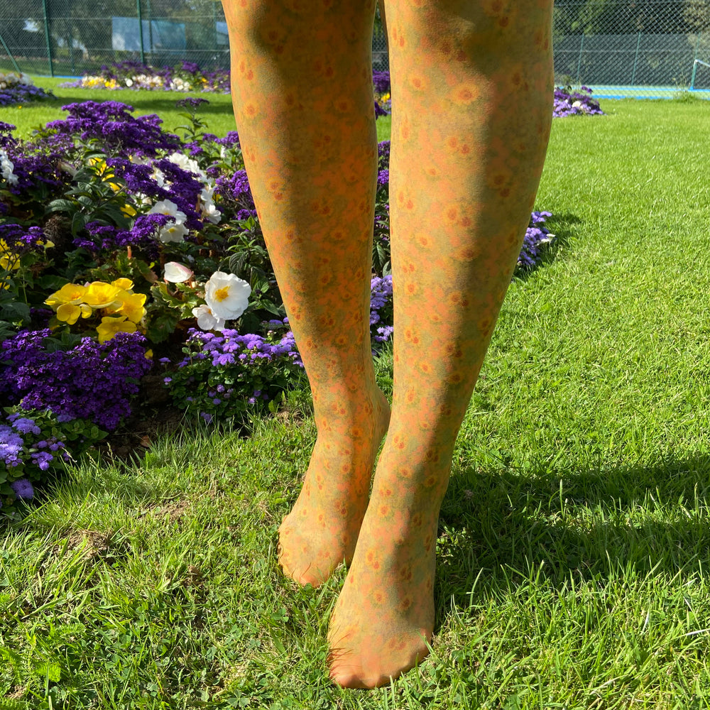 Sunflower printed tights
