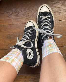 Macmillian Edition - Checkerboard Heart Printed Socks