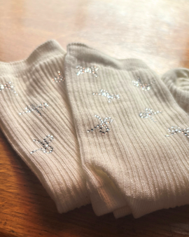 Diamante Bow Socks