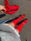 Red Wide Knee High Socks