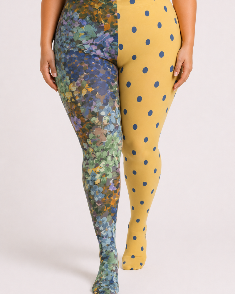 Floral Dot Printed Tights