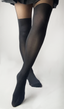 mock over-the-knee tights: sheer panel thigh-high look with opaque leg coverage, modern edgy style