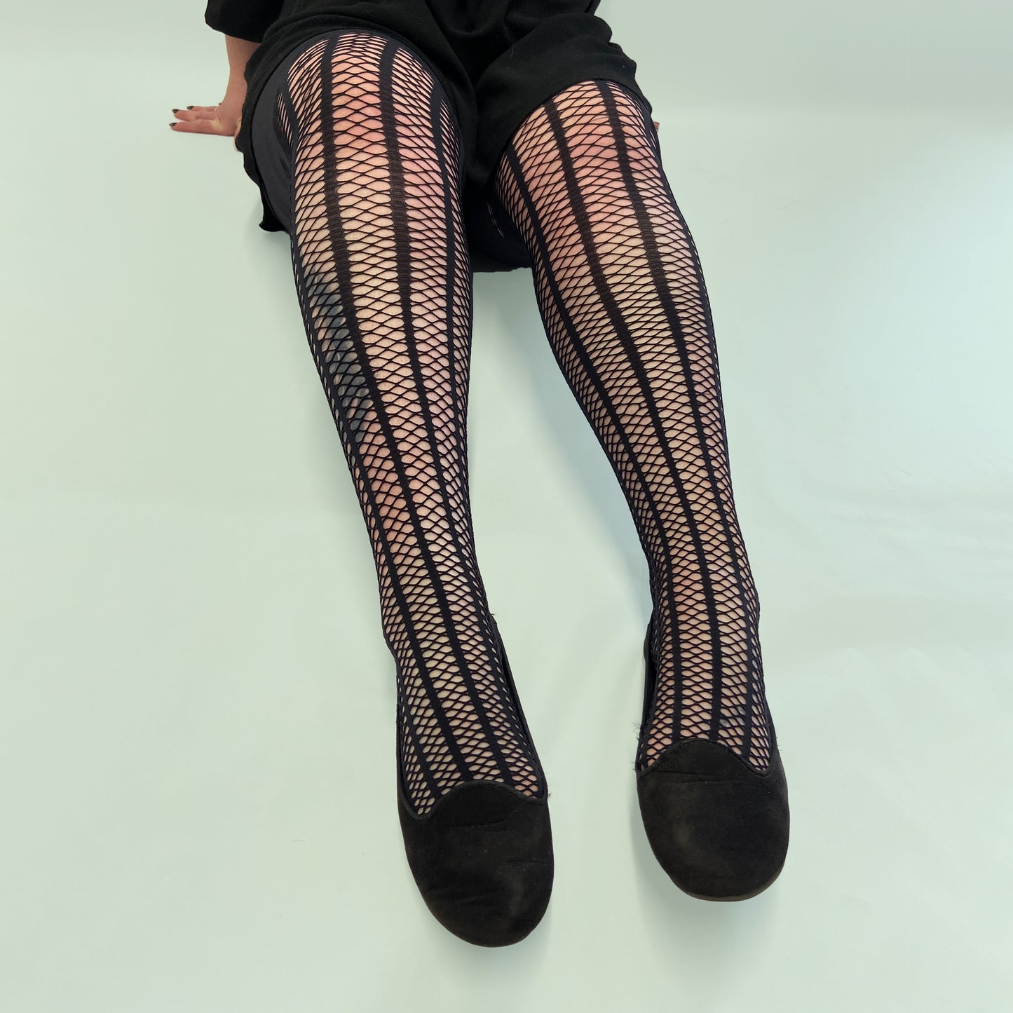 
                  
                    Stripe net tights black styled
                  
                
