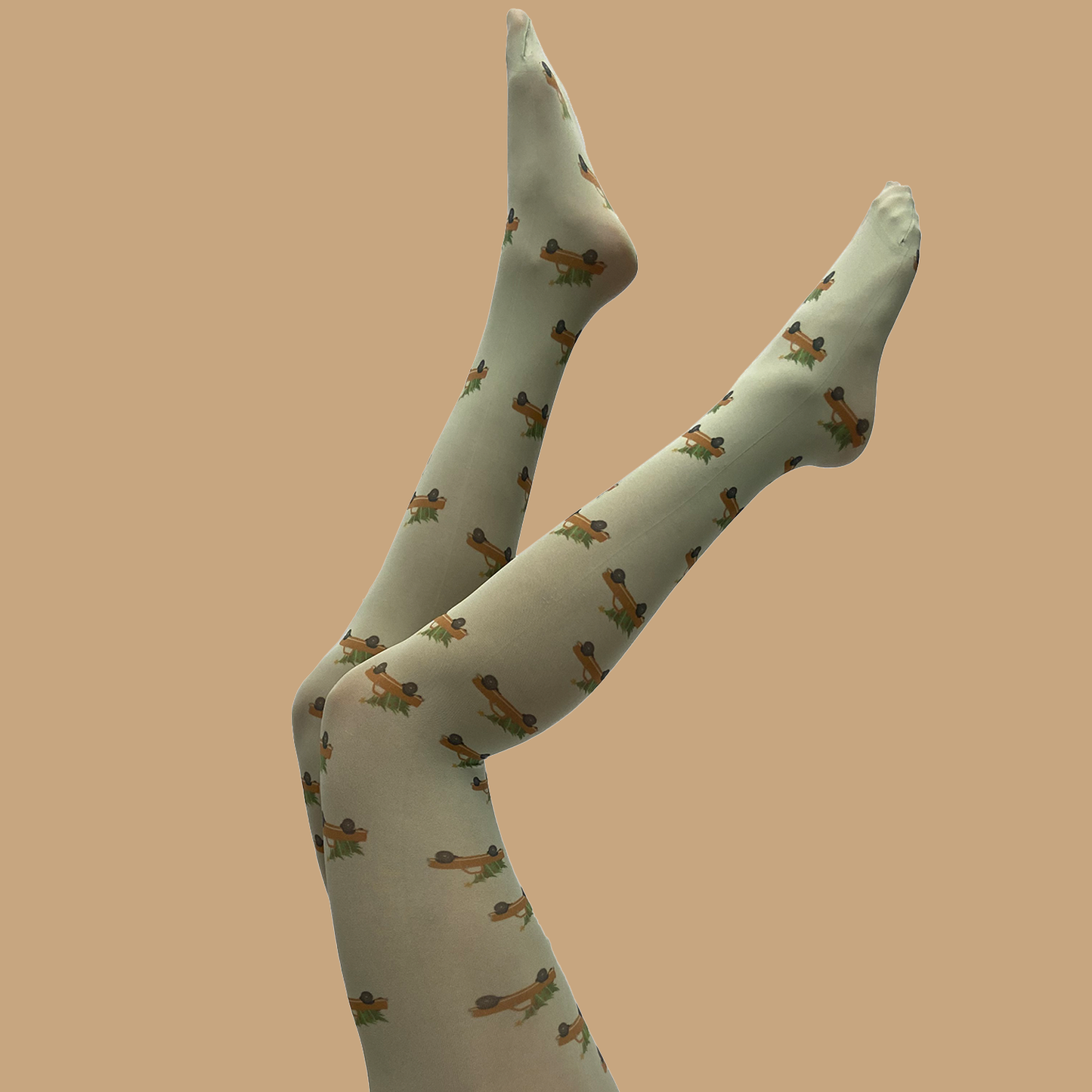 
                  
                    Festive Soft Sage Tights with Car prints
                  
                