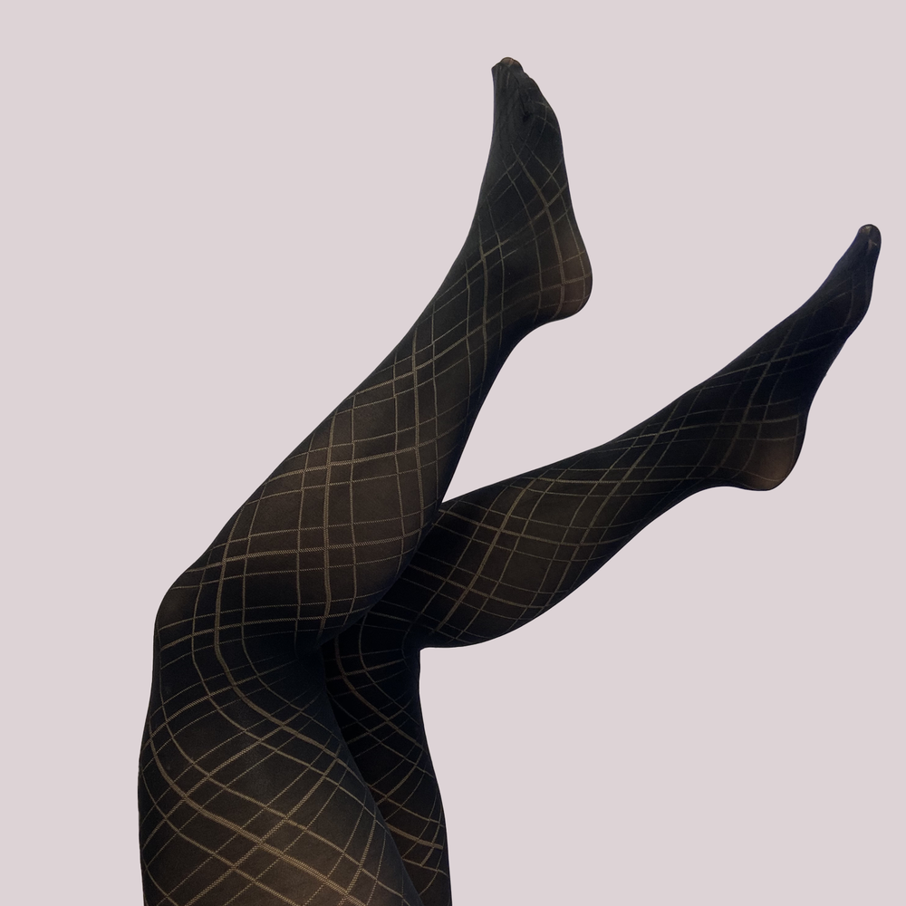 
                  
                    Black Tights with Lattice Pattern
                  
                