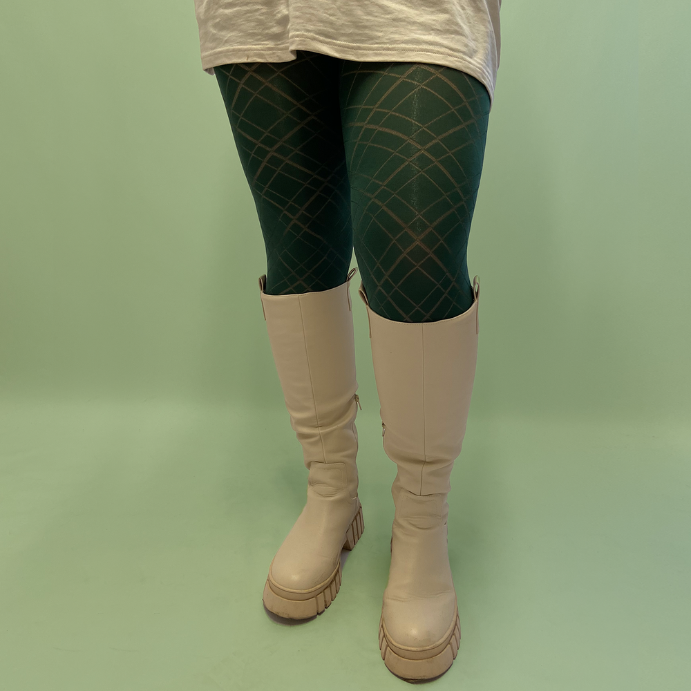 Green patterned tights hotsell