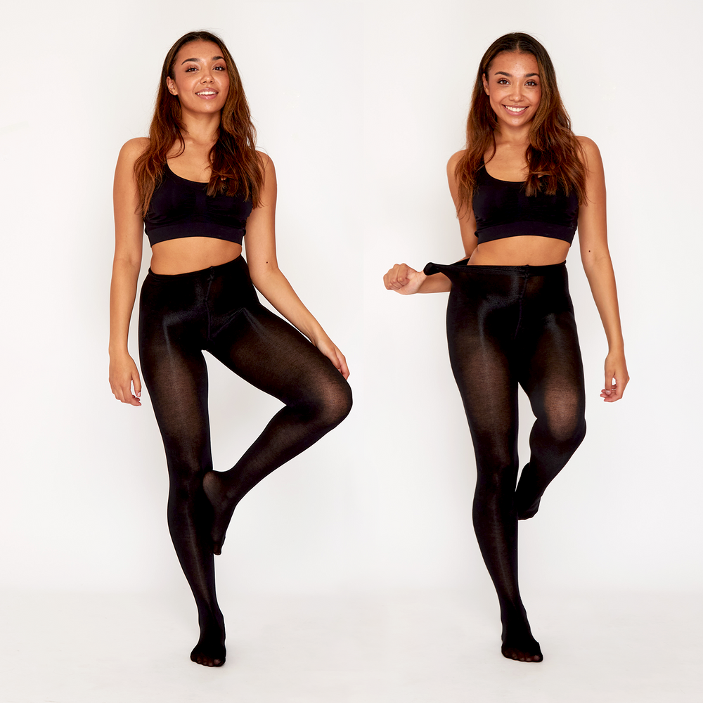 Women wearing discount black pantyhose