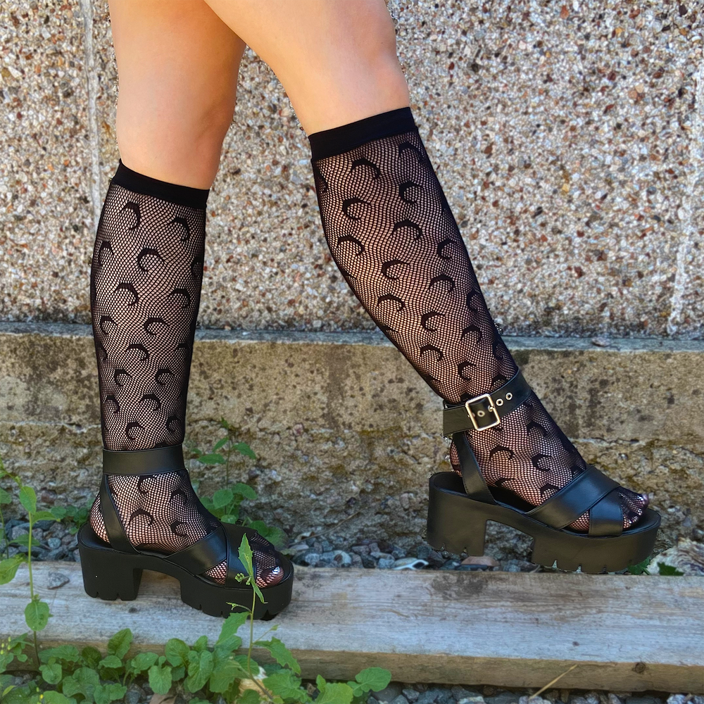 Fishnet Socks with Moons