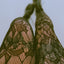 Green Netted Tights with Orchid Leaf Design 