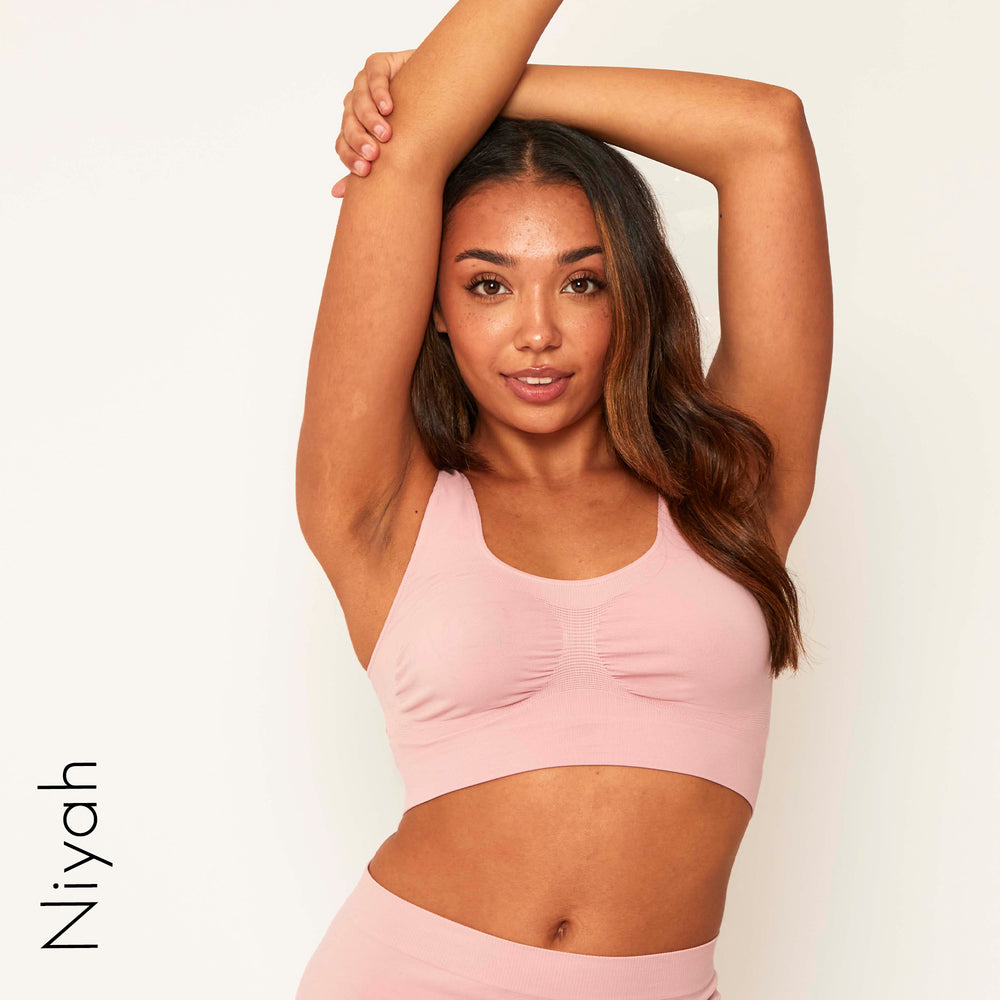 
                  
                    Soft pink seamless bra
                  
                
