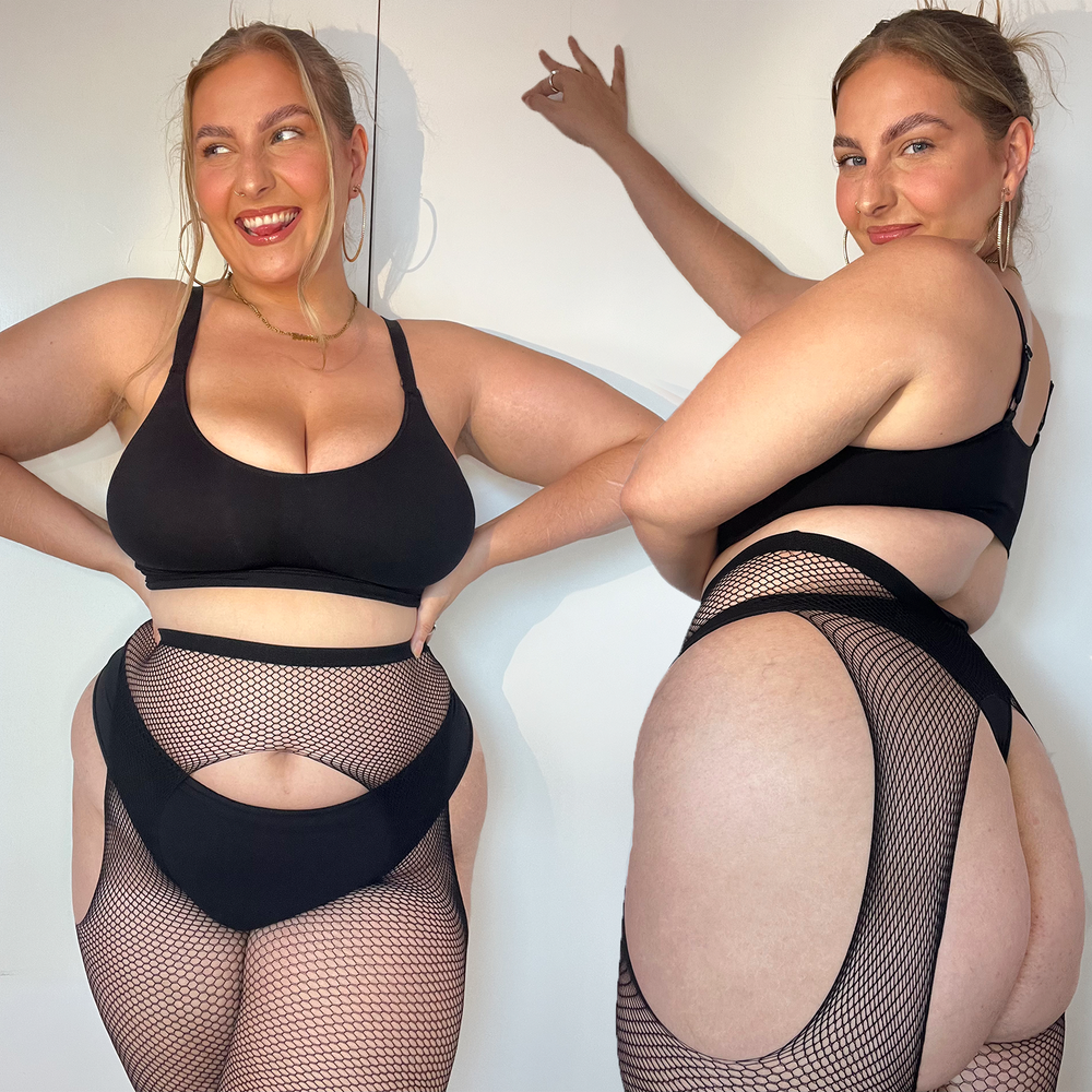 Plus size suspender pantyhose best sale